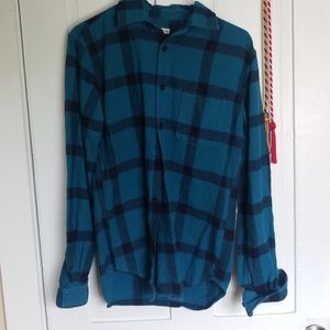 light blue and dark blue flannel